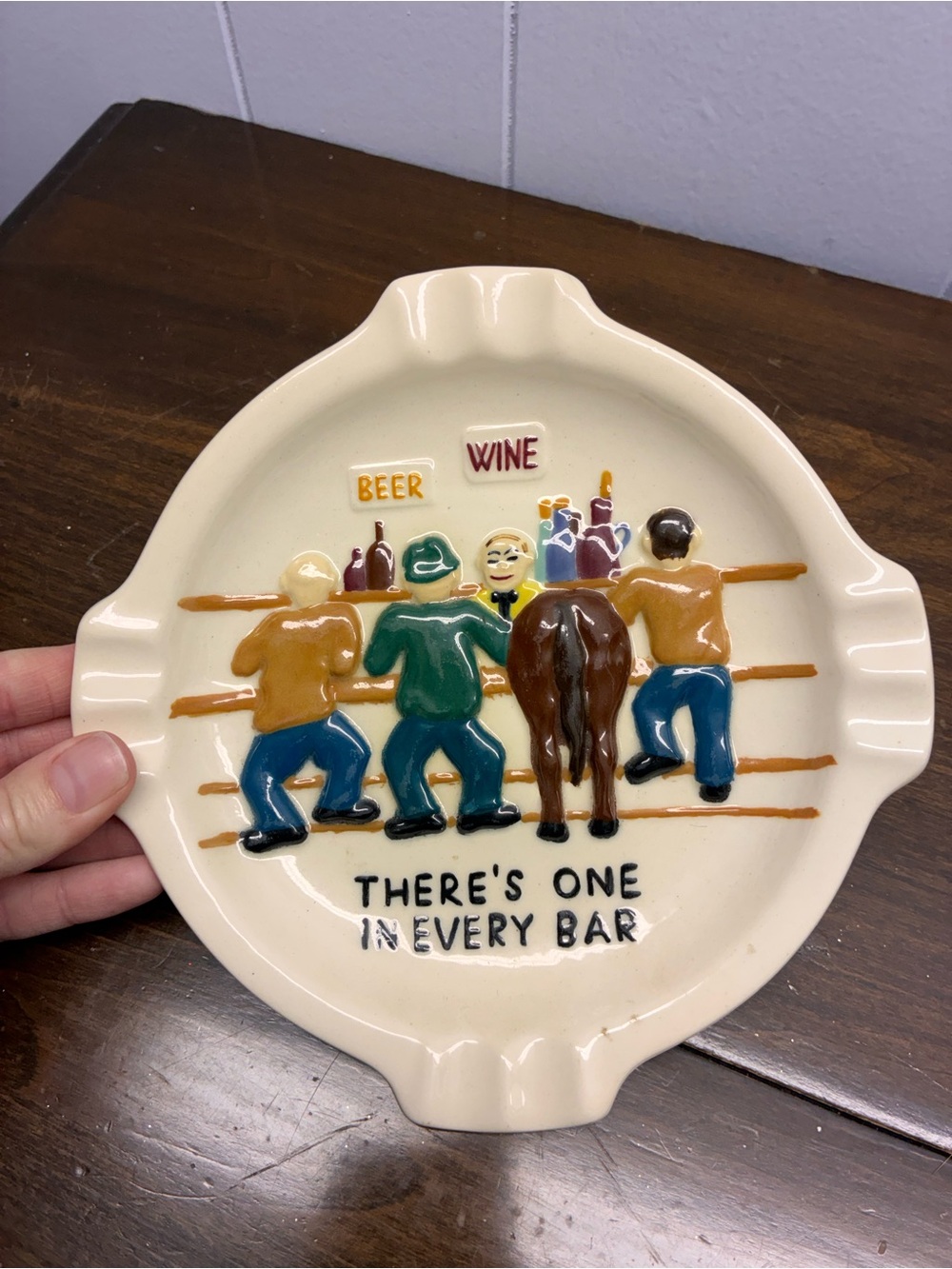 Vintage Ceramic Novelty Bar Ashtray